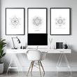 Geometric Wall Art | Set of 3 Sacred Geometry Wall art Prints