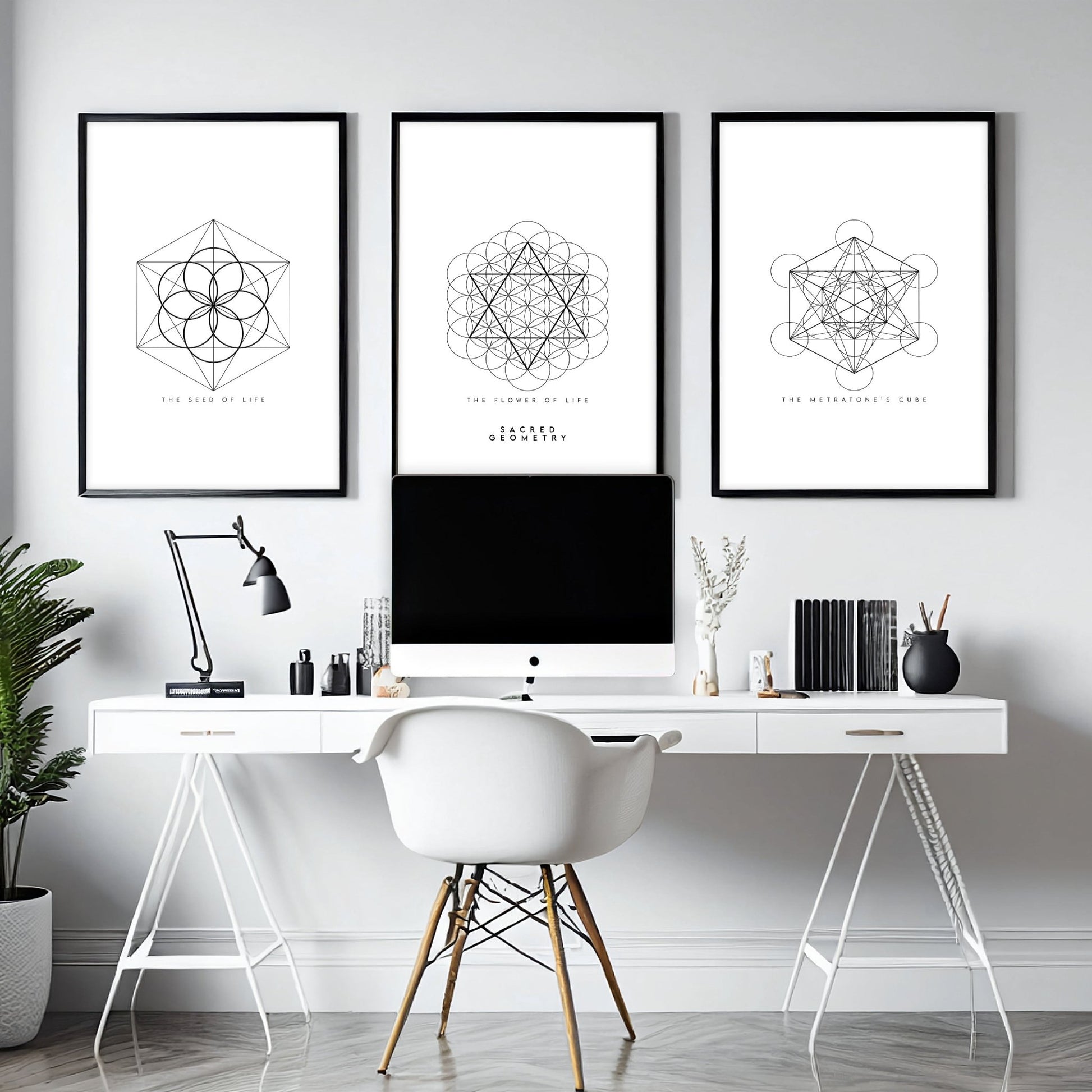 Geometric Wall Art | Set of 3 Sacred Geometry Wall art Prints