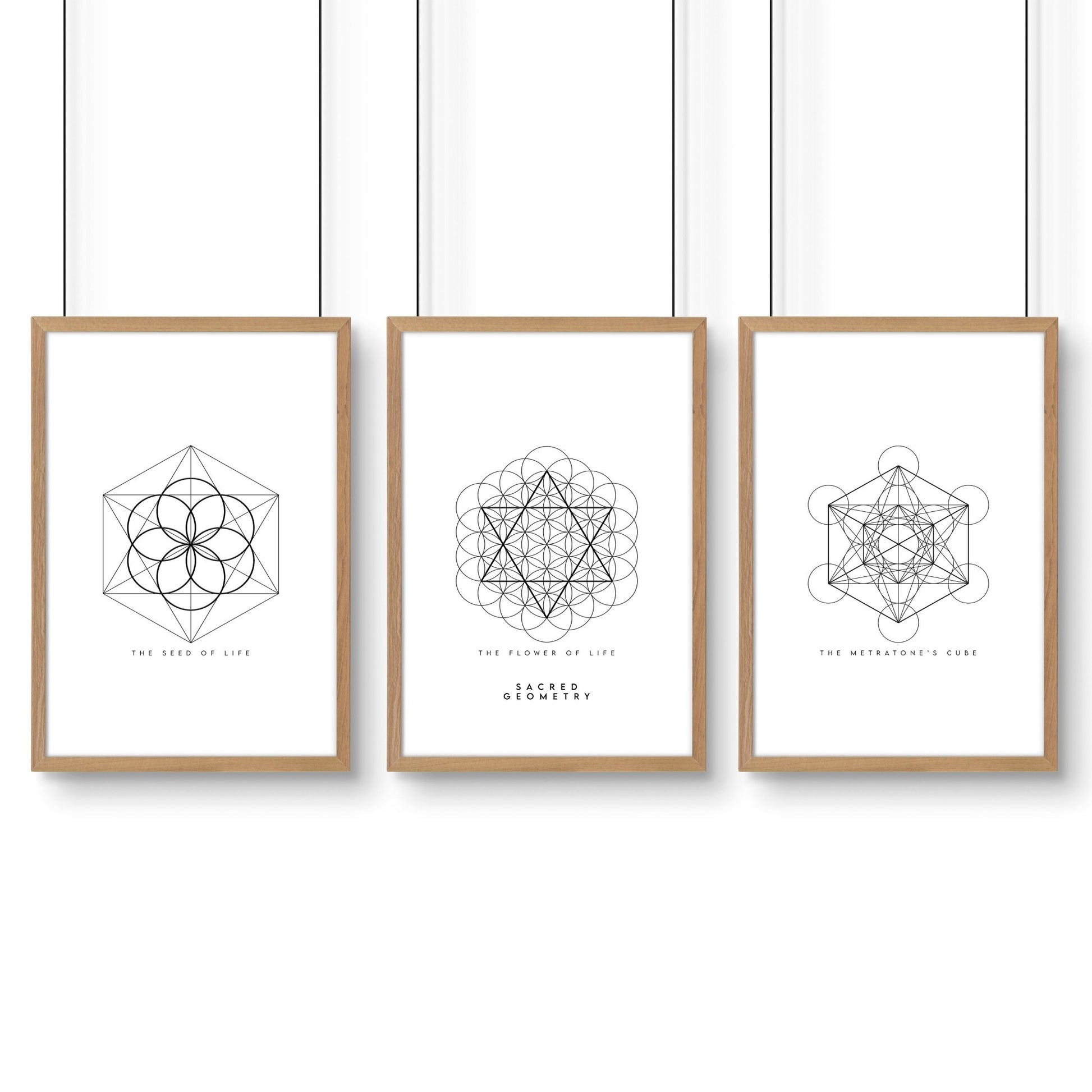 Geometric Wall Art | Set of 3 Sacred Geometry Wall art Prints