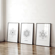 Geometric Wall Art | Set of 3 Sacred Geometry Wall art Prints