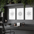 Geometric Wall Art | Set of 3 Sacred Geometry Wall art Prints