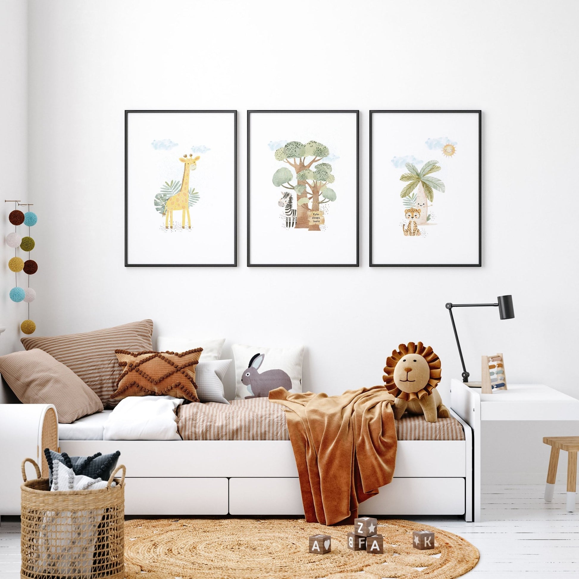 Giraffe Nursery | Set of 3 wall art prints