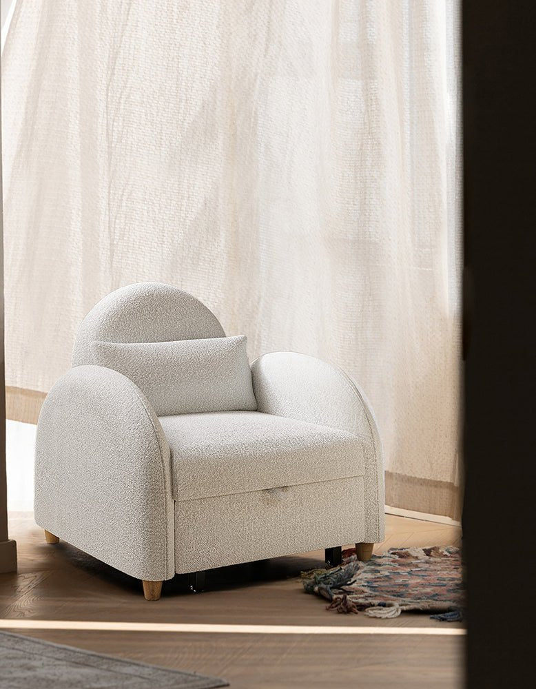 Goh Single Sofa Bed, Boucle