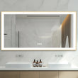 Gold Lighted Bathroom Mirror Rectangular Large LED Lighted Bathroom Mirror Gold Aluminum Frame with Front - lit Adjustable