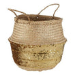 Gold Sequin Medium Seagrass Basket