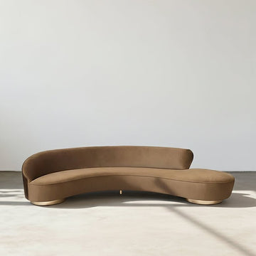 Graham Three Seater Curved Sofa, Velvet
