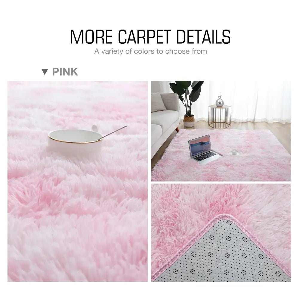 Gray Carpet for Living Room Plush Rug Bed Room Floor Fluffy Mats Anti - slip Home Decor Rugs Soft Velvet Carpets Kids Room Blanket