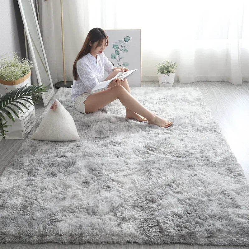 Gray Carpet for Living Room Plush Rug Bed Room Floor Fluffy Mats Anti - slip Home Decor Rugs Soft Velvet Carpets Kids Room Blanket