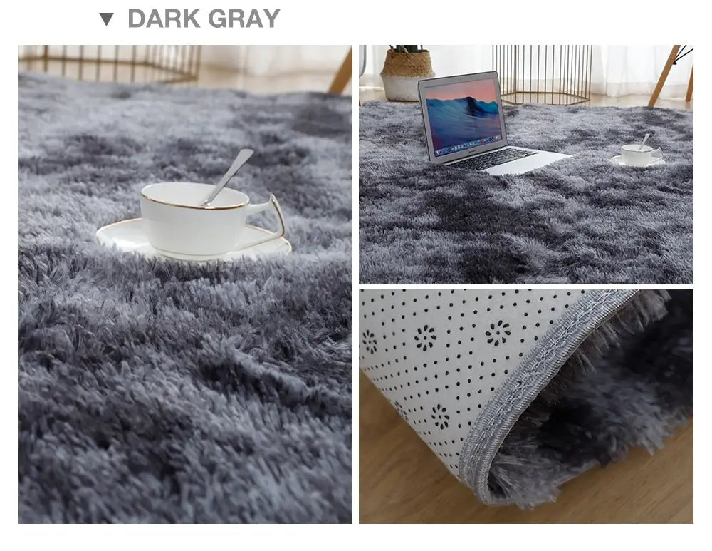 Gray Carpet for Living Room Plush Rug Bed Room Floor Fluffy Mats Anti - slip Home Decor Rugs Soft Velvet Carpets Kids Room Blanket