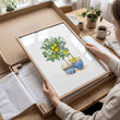 Green Wall Art French Country Lemon Tree Watercolour Prints | Set of 3