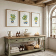 Green Wall Art French Country Lemon Tree Watercolour Prints | Set of 3