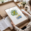 Green Wall Art French Country Lemon Tree Watercolour wall art displayed on a wall in a styled room — view 10