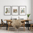 Green Wall Canvas Art Cottage Flower Shop Illustration wall art displayed on a wall in a styled room — view 4