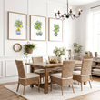 Green Wall wall art French Country Lemon Tree Watercolour Art displayed on a wall in a styled room