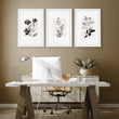 Grey Wall Hanging French Country Botanical Floral & Leaf Art wall art displayed on a wall in a styled room — view 2