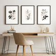 Grey Wall Hanging French Country Botanical Floral & Leaf Art wall art displayed on a wall in a styled room — view 3