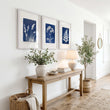 Hallway Wall Art Indigo Cyanotype Botanical wall art displayed on a wall in a styled room — view 4