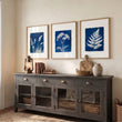 Hallway Wall Art Indigo Cyanotype Botanical wall art displayed on a wall in a styled room — view 5