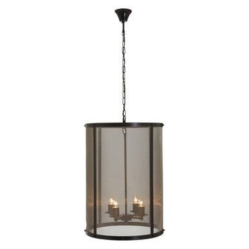Hampstead Black Finish Large Pendant Light With Hints of Gold