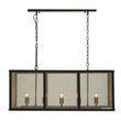 Hampstead Black Finish Wide Pendant Light With Hints of Gold
