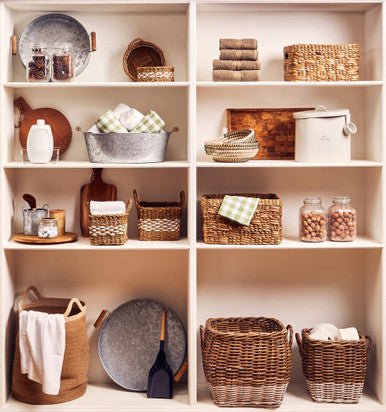 Hampstead Set of Two Natural Rattan Square Storage Baskets