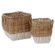 Hampstead Set of Two Natural Rattan Square Storage Baskets