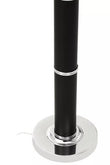 Hanah Black Snake Leather Effect Floor Lamp with Chrome Base and Black Shade