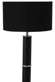 Hanah Black Snake Leather Effect Floor Lamp with Chrome Base and Black Shade