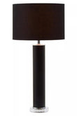Hanah Black Snake Leather Effect Table Lamp with Chrome Base