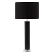 Hanah Black Snake Leather Effect Table Lamp with Chrome Base