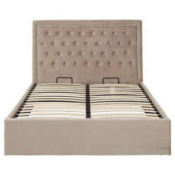 Hannah Mink Velvet Ottoman Double Bed