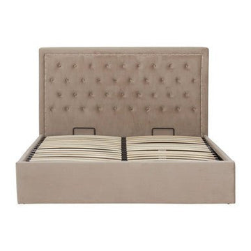 Hannah Mink Velvet Ottoman King Bed