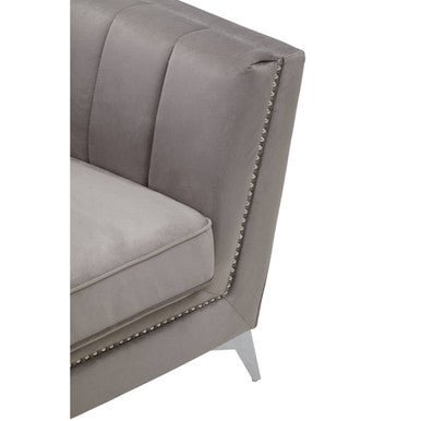 Hansa Grey Velvet Chair