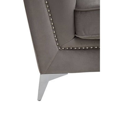Hansa Grey Velvet Chair
