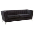Hansa Three Seat Black Velvet Sofa
