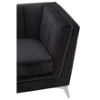 Hansa Three Seat Black Velvet Sofa