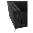 Hansa Three Seat Black Velvet Sofa