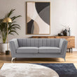 Hansa Three Seat Grey Velvet Sofa
