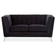 Hansa Two Seat Black Velvet Sofa