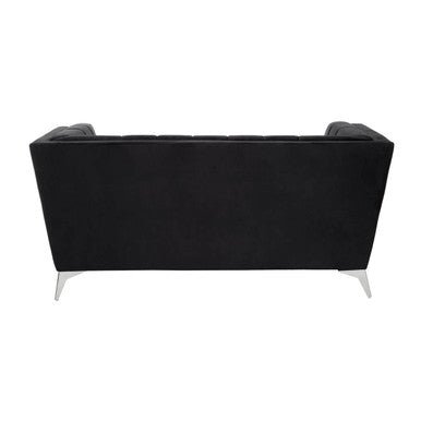 Hansa Two Seat Black Velvet Sofa
