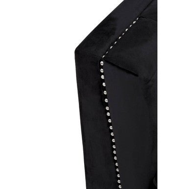 Hansa Two Seat Black Velvet Sofa