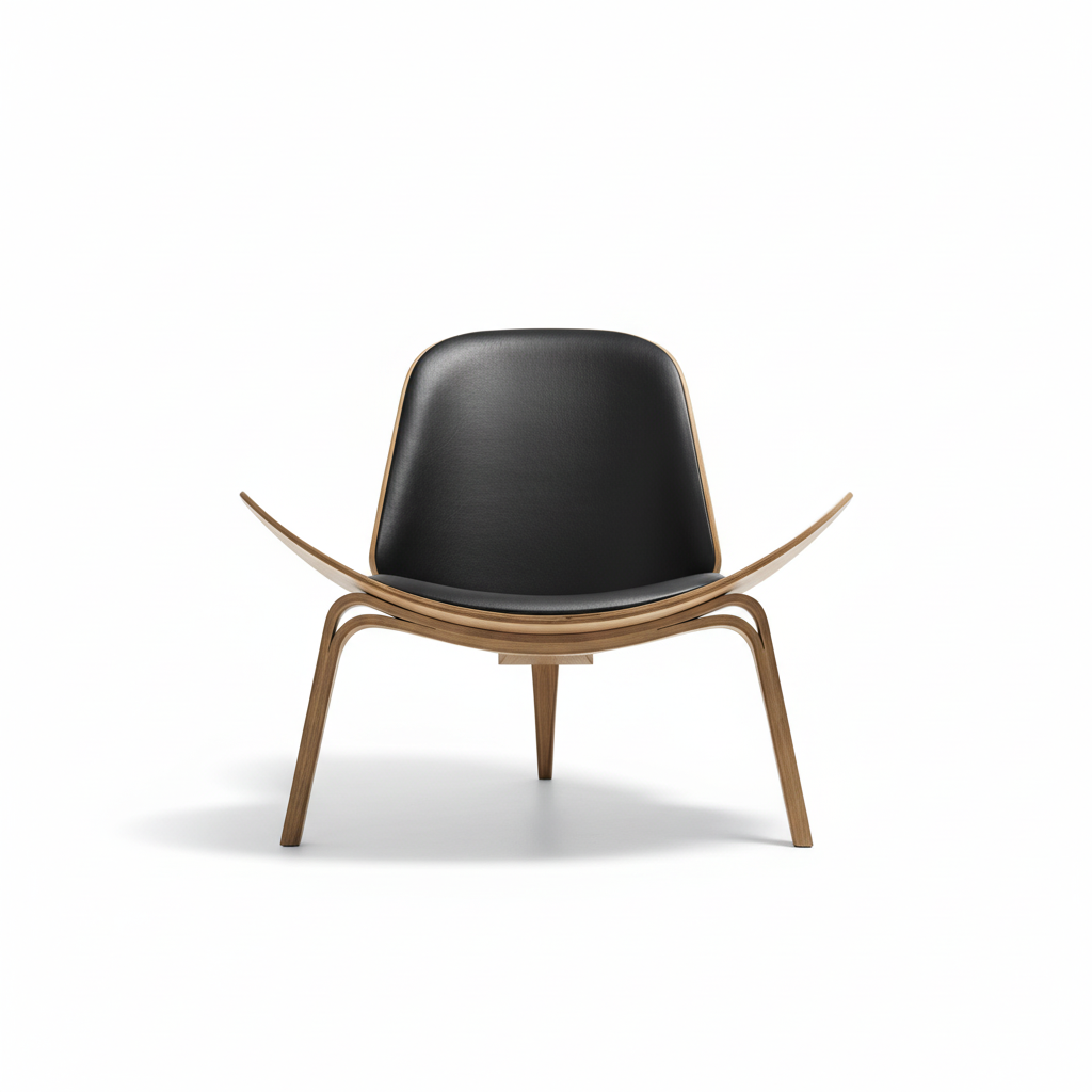 Hans Wegner CH07 Shell Chair, Black & Walnut