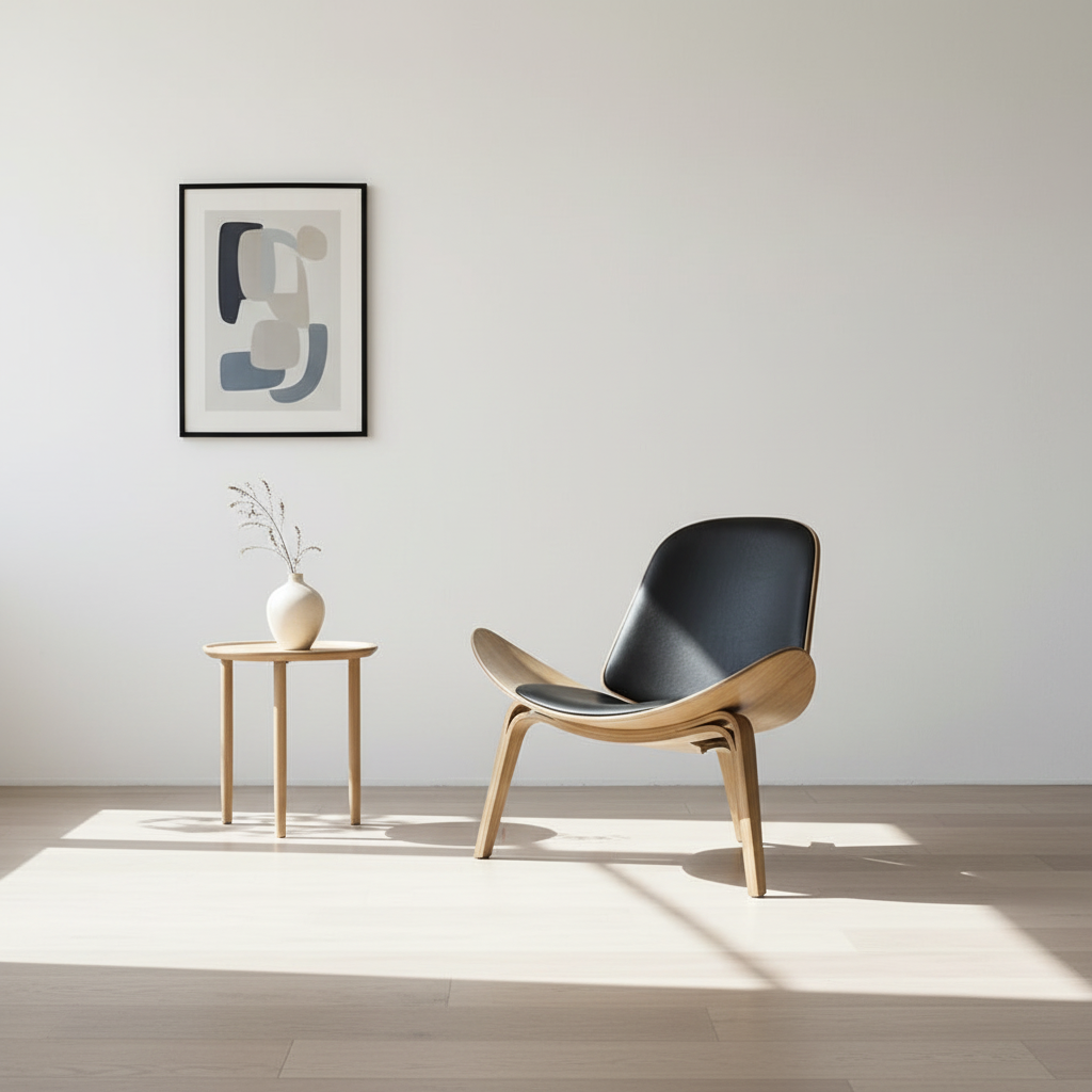 Hans Wegner CH07 Shell Chair, Black & Walnut