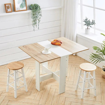 Haodirect multifunctional foldable and expandable dining table wooden kitchen table saves space