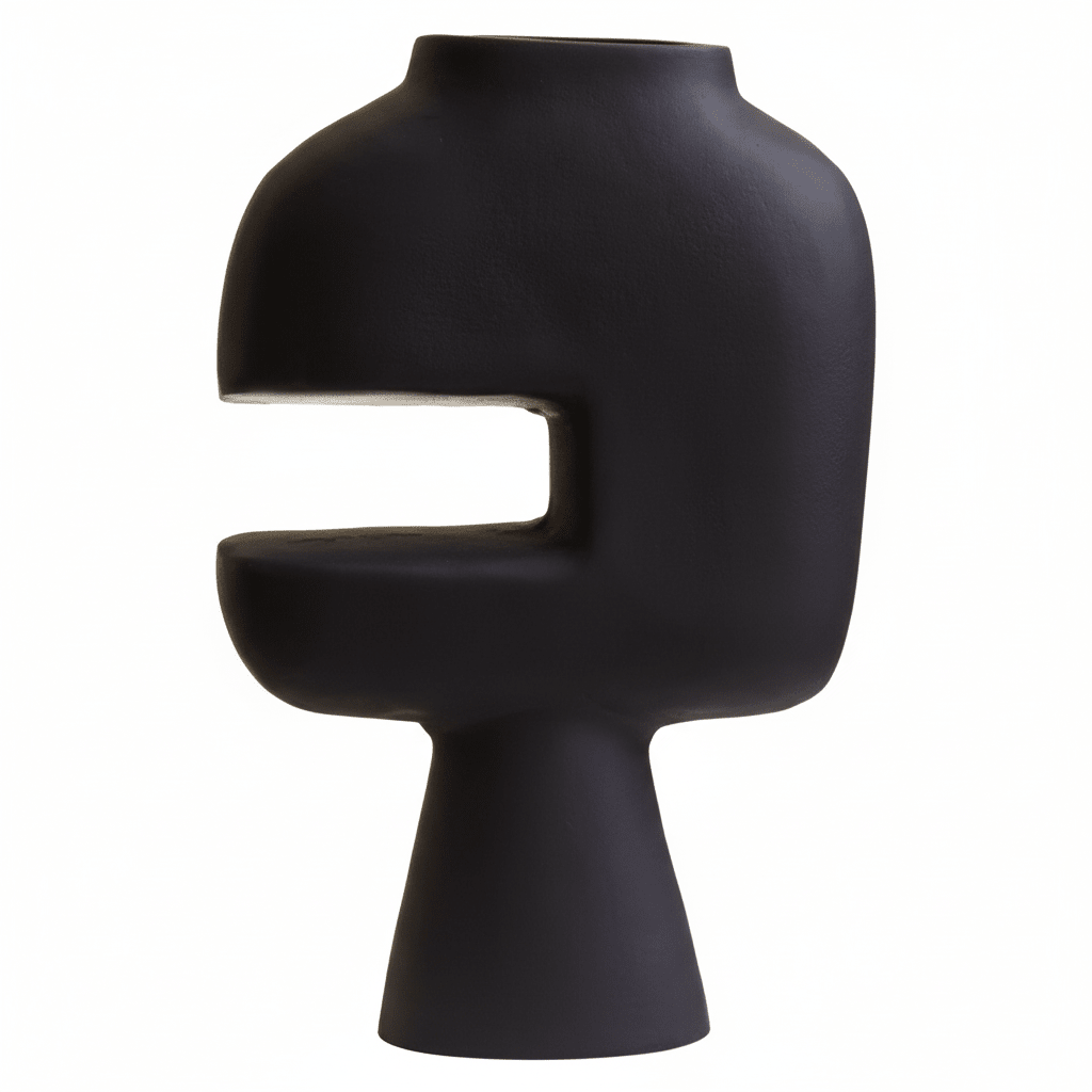 Hapax Abstract Large Black Vase