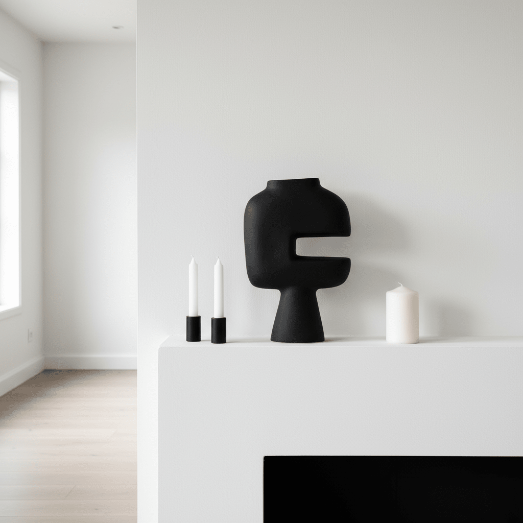 Hapax Abstract Large Black Vase