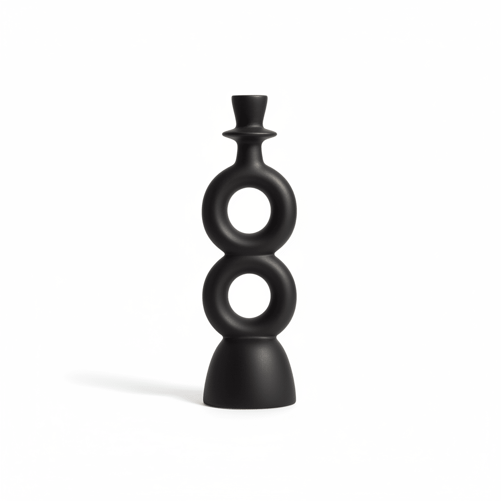 Hapax Large Black Candle Holder