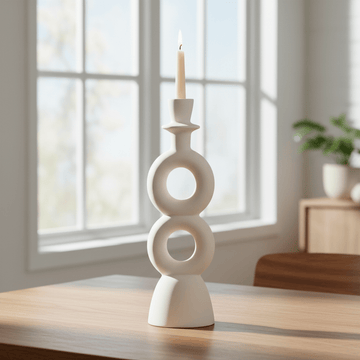 Hapax Large Cream Candle Holder