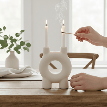 Hapax Small Cream Candle Holder