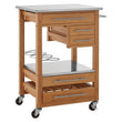Harlow Bamboo Four Drawer Kitchen Trolley